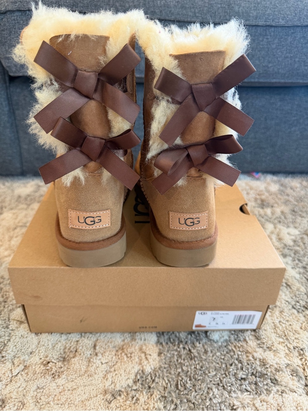 UGG Women's Chestnut Bow-Back Sheepskin Boots - Chestnut